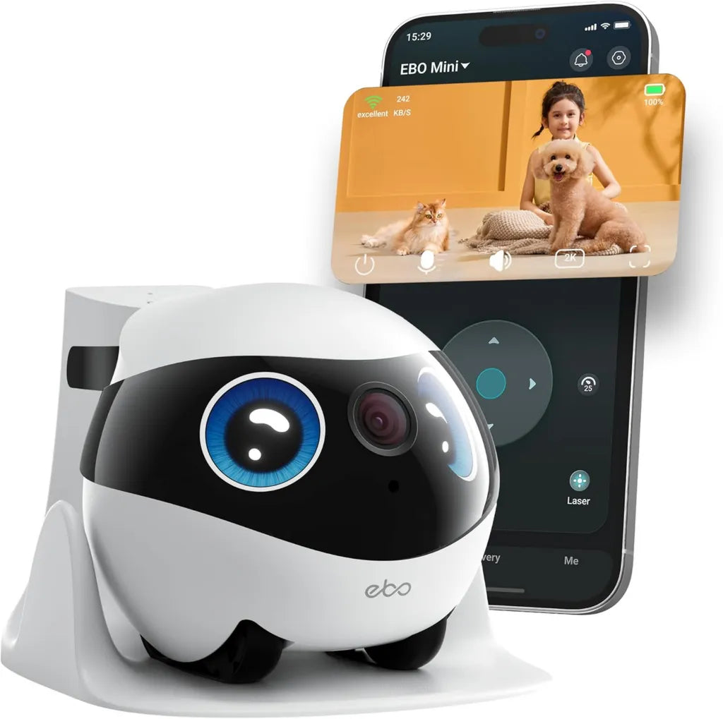 Robot domestico Enabot EBO con fotocamera 2K, comunicazione bidirezionale e visione notturna