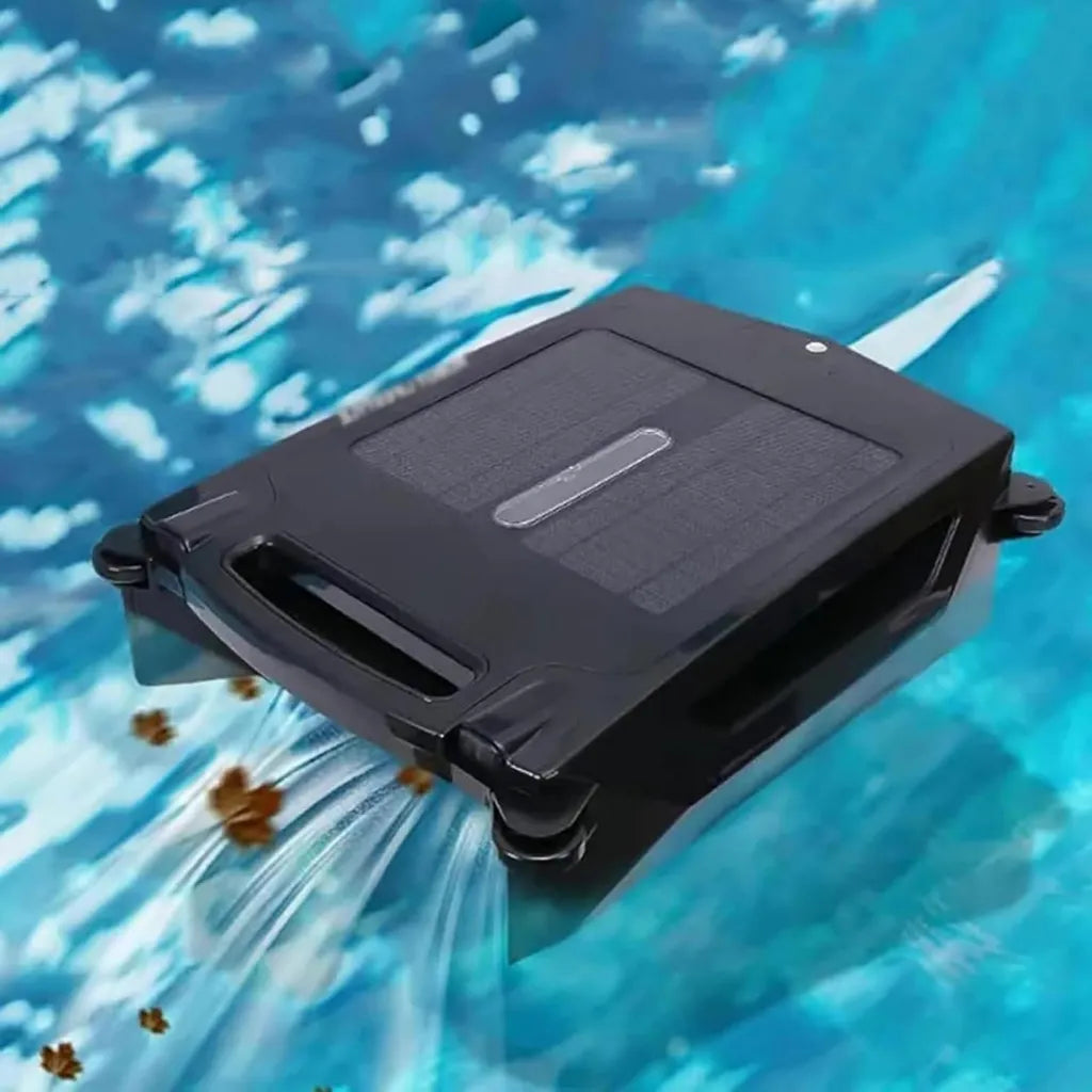 Robot aspirapolvere per piscine senza fili a energia solare con ricarica automatica e prevenzione ostacoli