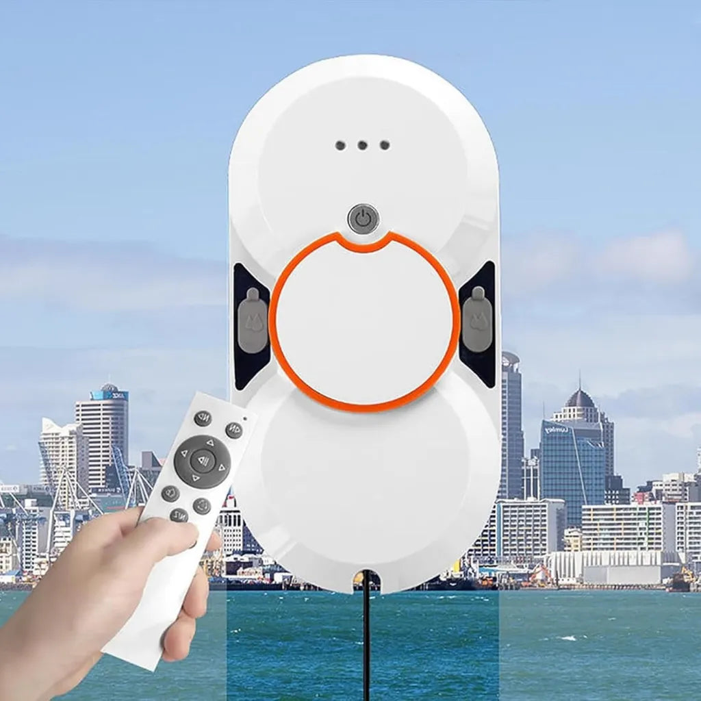 Robot Pulizia Vetri Intelligente 5600Pa con Telecomando, Design Ultrasottile 70mm per Finestre e Specchi, Bianco