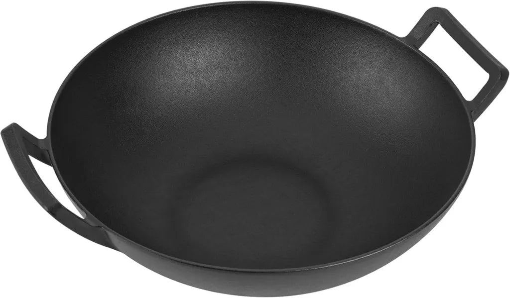 Padella Wok in Ghisa Compatibile con Weber Gourmet BBQ System, Ø36cm per Griglie Kettle e Serie Genesis Spirit