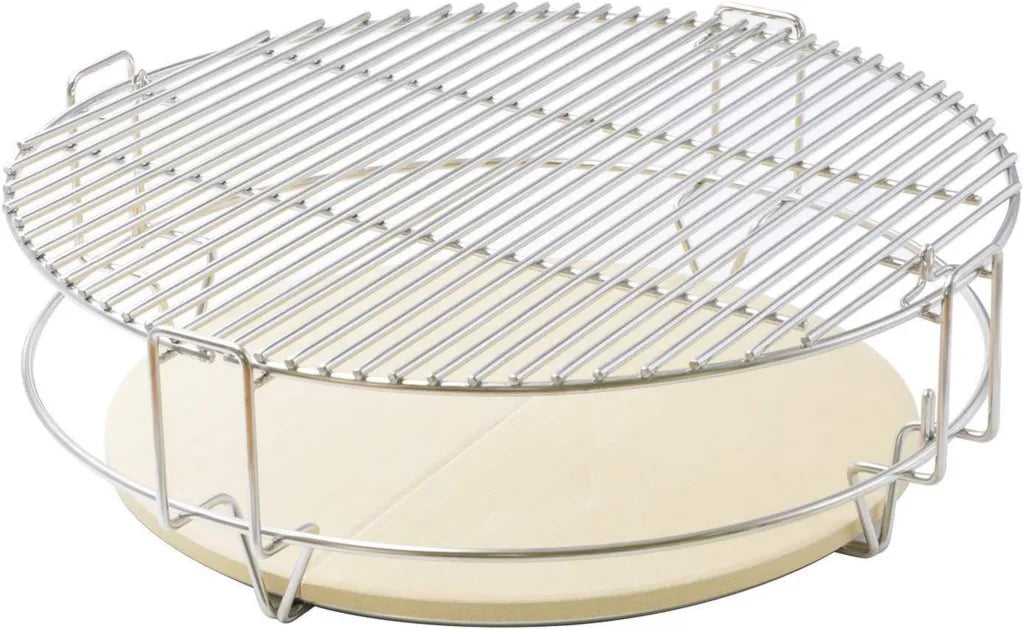 Sistema di cottura per grill in ceramica con griglie, rack e deflettori compatibile con Big Green Egg, Kamado Joe e altri