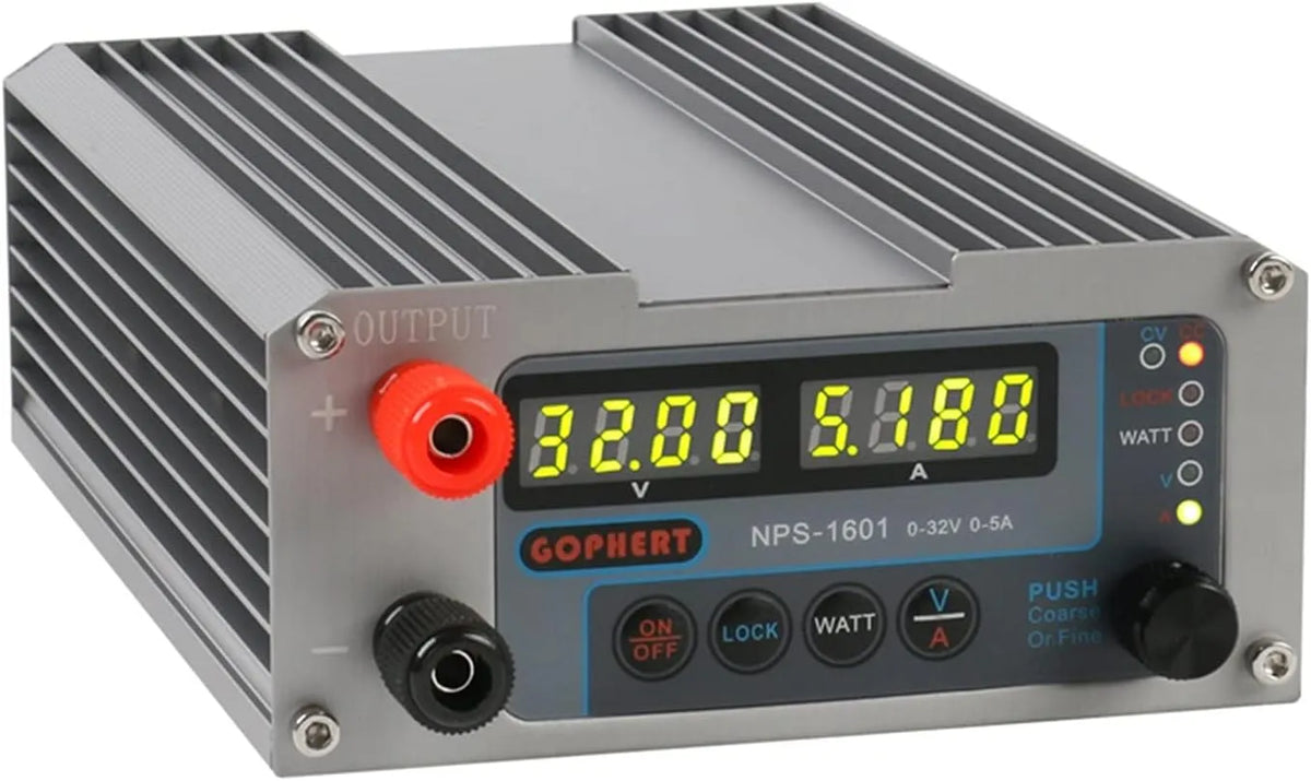 NPS-1601 Alimentatore da banco CC regolabile e alimentatore da laboratorio, 2V, 30V, 15V, 5A, per test elettronici e riparazione