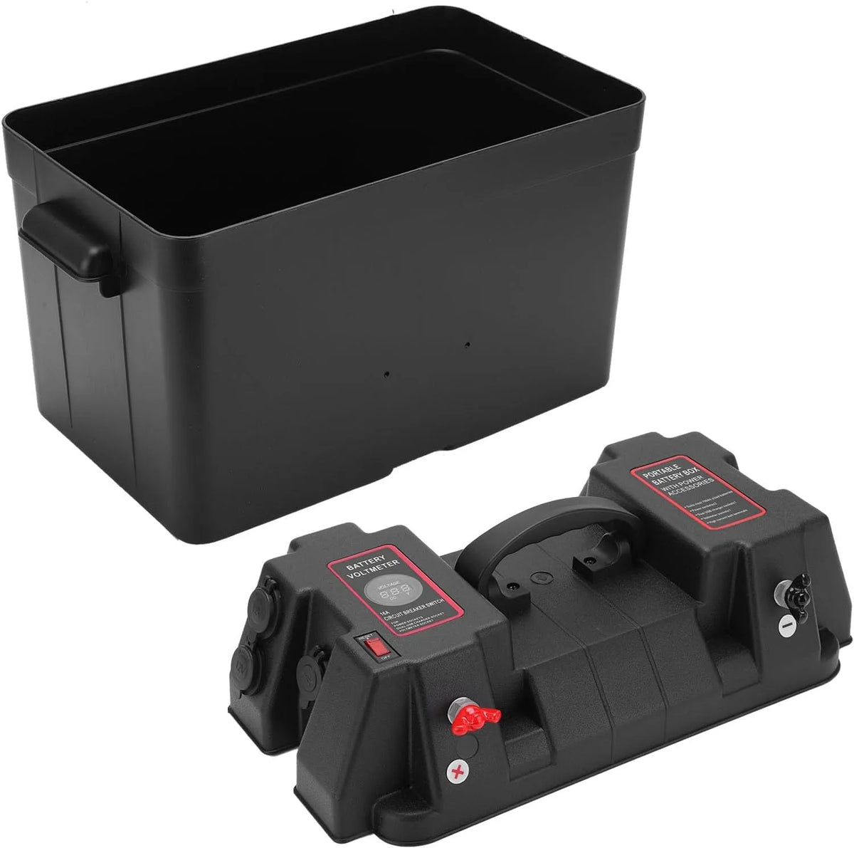 Accessorio Nautico Portatile con Voltmetro, Caricatore USB, Centrale di Alimentazione a Batteria