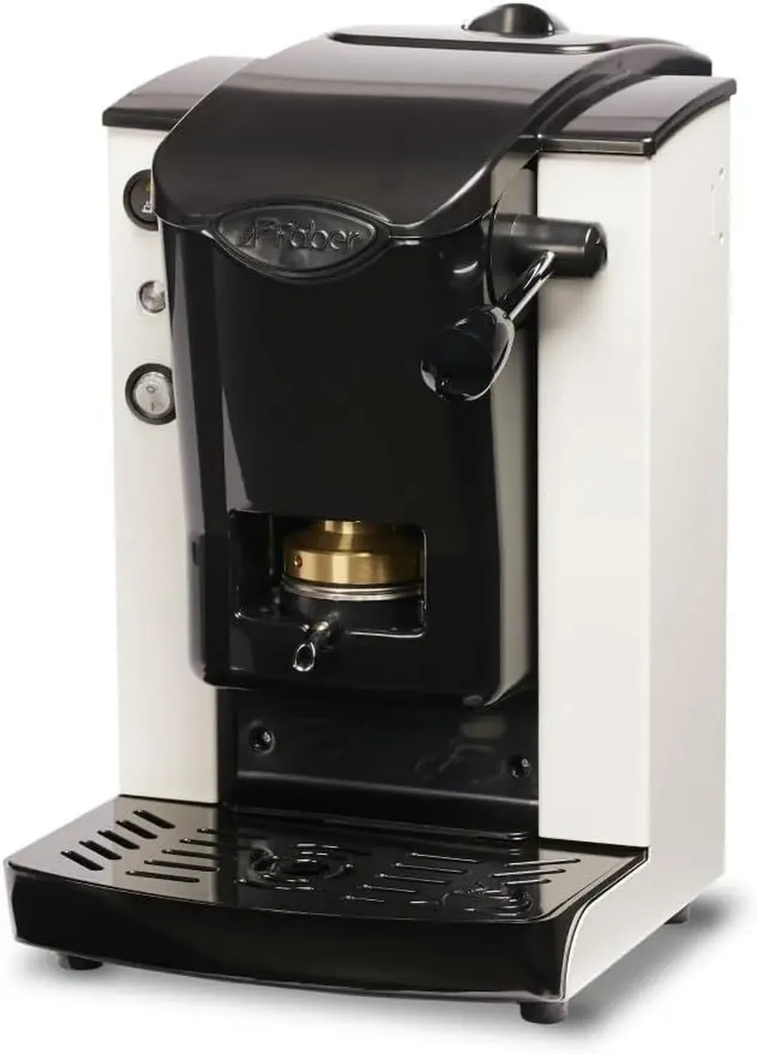 Macchina da Caffè a Cialde FABER, Modello Slot Plast, ESE 44mm, Pressacialda Regolabile in Ottone, Colori Bianco o Nero