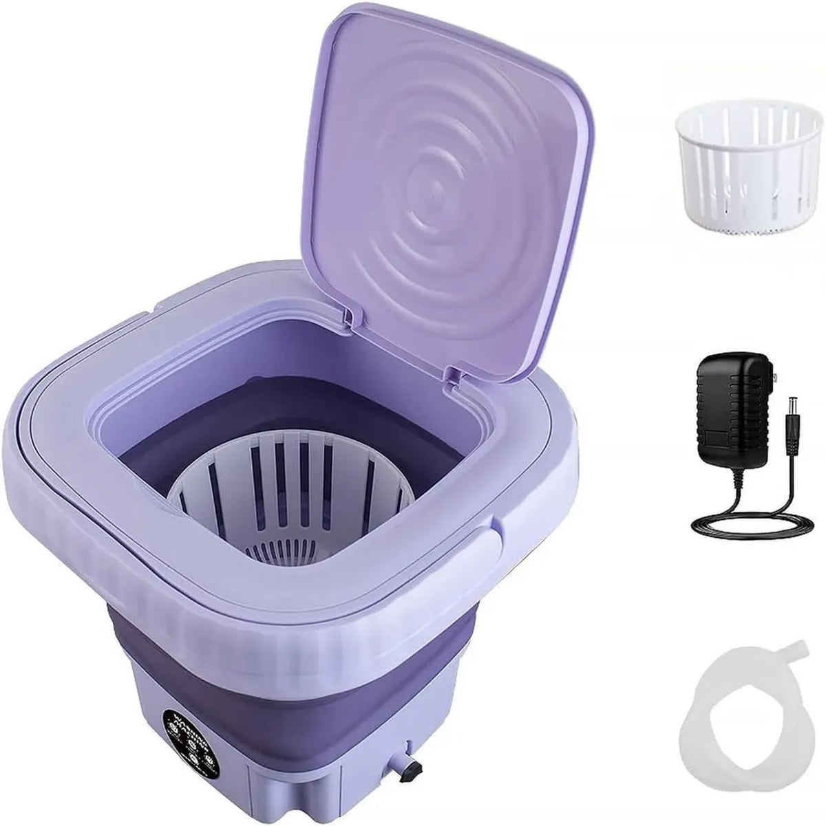 Lavatrice Portatile Pieghevole 12L con Centrifuga e Touch Screen per Bambini, Intimo e Campeggio