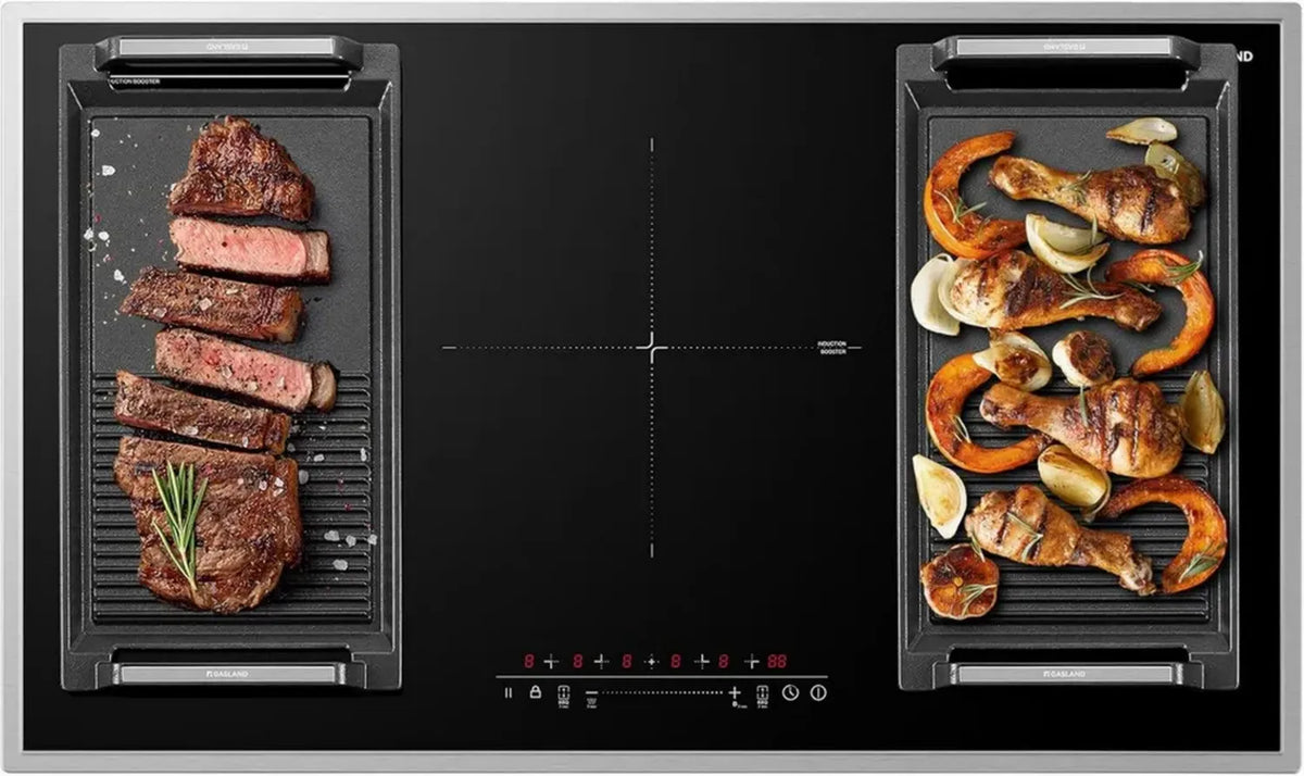 GASLAND IH905BFB Piano Induzione Incasso 90 cm 5 Zone, Acciaio Inox, FlexInduction e PowerBoost, 10000W