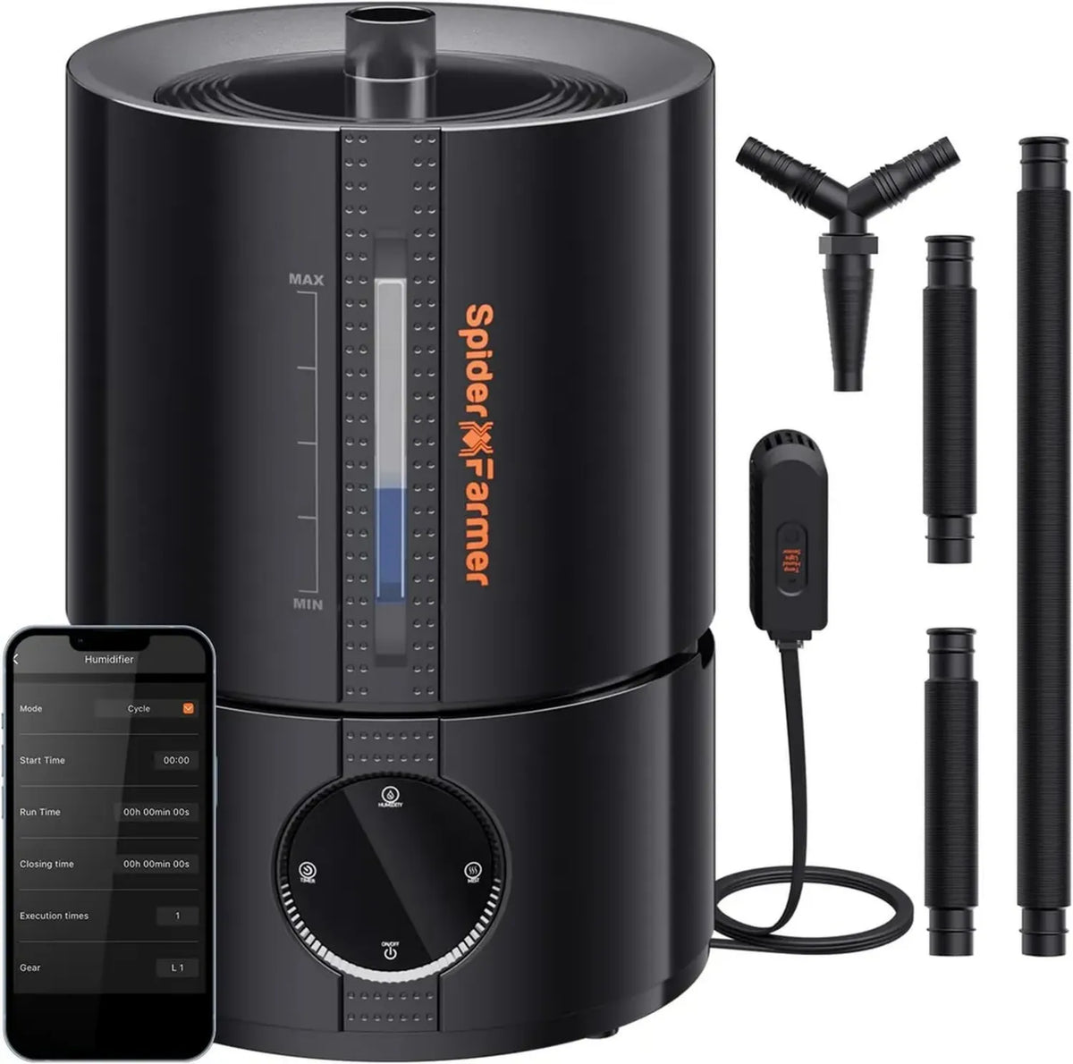Umidificatore a Ultrasuoni da 5L per Coltivazione Interna con Igrometro