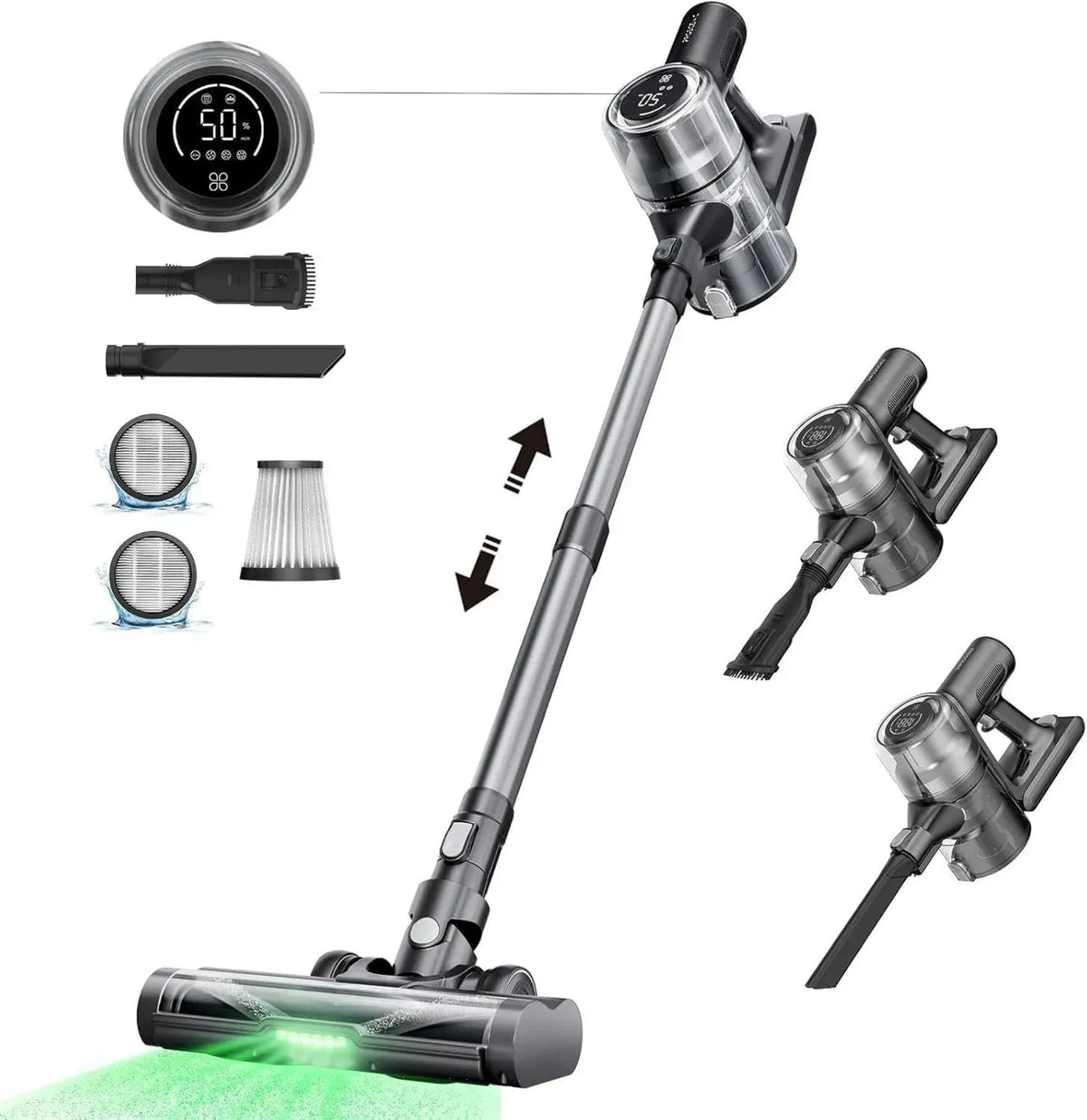 Proscenic P13 Scopa Elettrica 550W 45KPA con Tecnologia Antigroviglio e Autonomia 45min