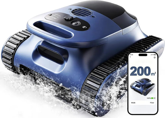 Robot Piscina Senza Filo con Mappatura Intelligente EVERCROSS, Flusso Potente 18,1 m³/h, Doppio Filtro Ultra-fine, Autonomia Lunga IPX8