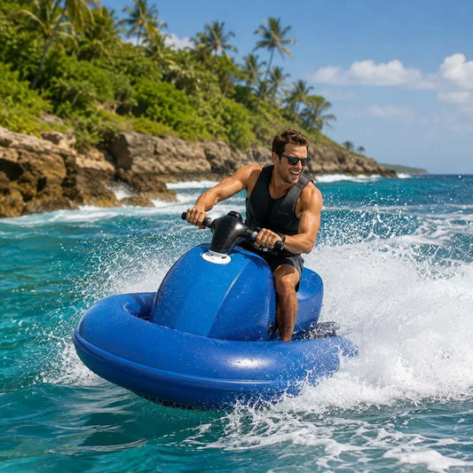Gommone Motorizzato 700W con Batteria 16Ah, Velocità 9 km/h, Kayak Pieghevole per Laghi e Immersioni