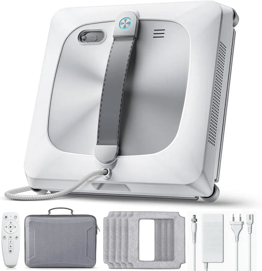 Robot Lavavetri Smart W56S, Spazzole Doppie e Angolari, Aspirazione Potente 9000Pa, Serbatoio Ricaricabile 110ml, Navigazione Avanzata, Sistema di Sicurezza Anticaduta