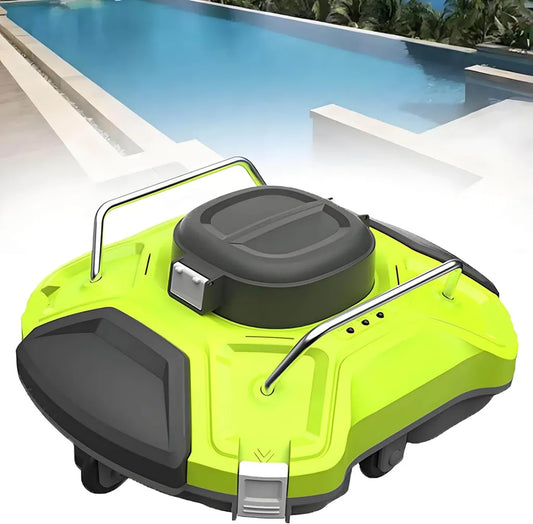 Robot Pulitore per Piscina Senza Fili, Autonomo, Superficie di Pulizia 80-100㎡, Fino a 2.5m di Profondità
