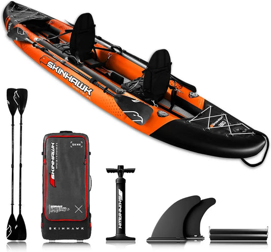 Kayak Gonfiabile Arancione SKINHAWK 380 per 2 Persone