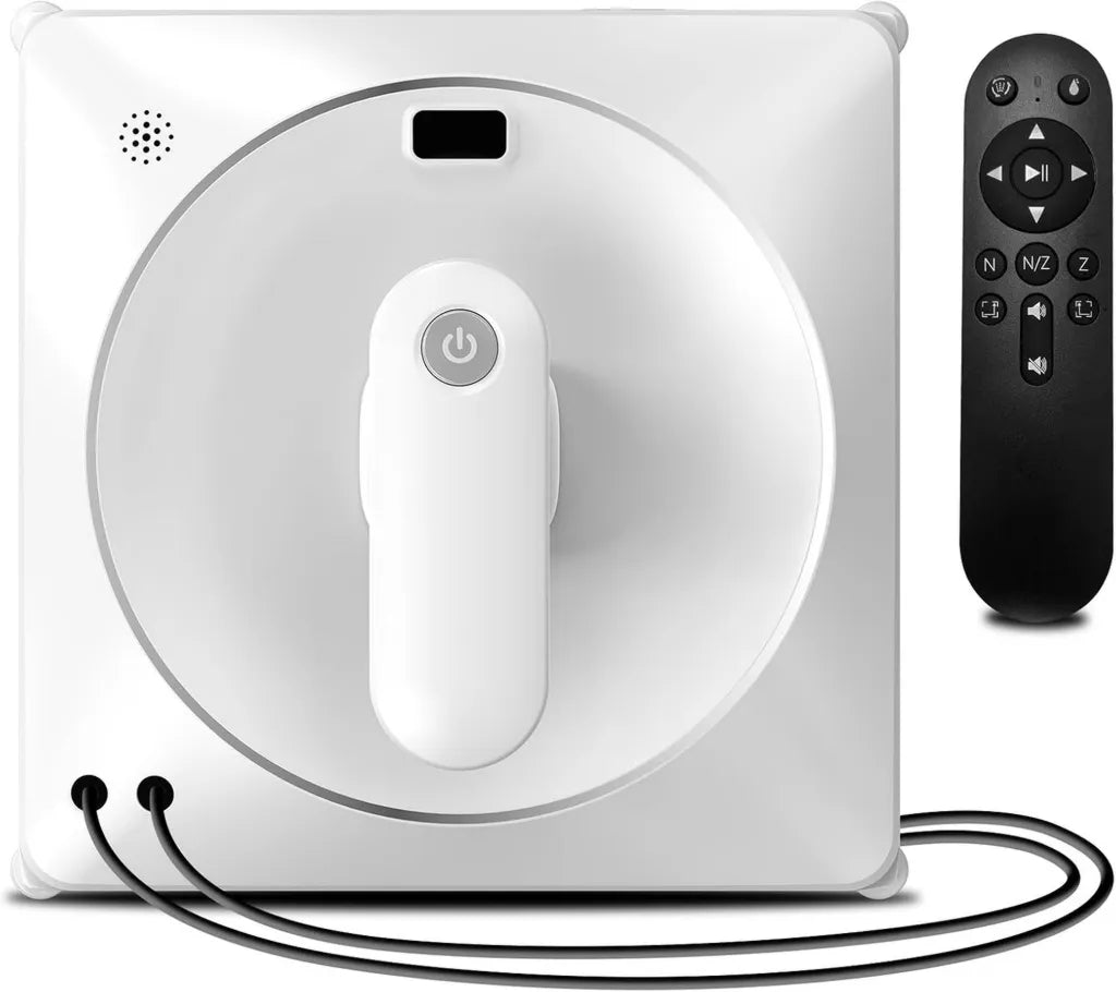 Robot pulisci finestre elettrico con serbatoio da 120 ml e 4 ugelli, percorso intelligente per pulizia vetri interna ed esterna
