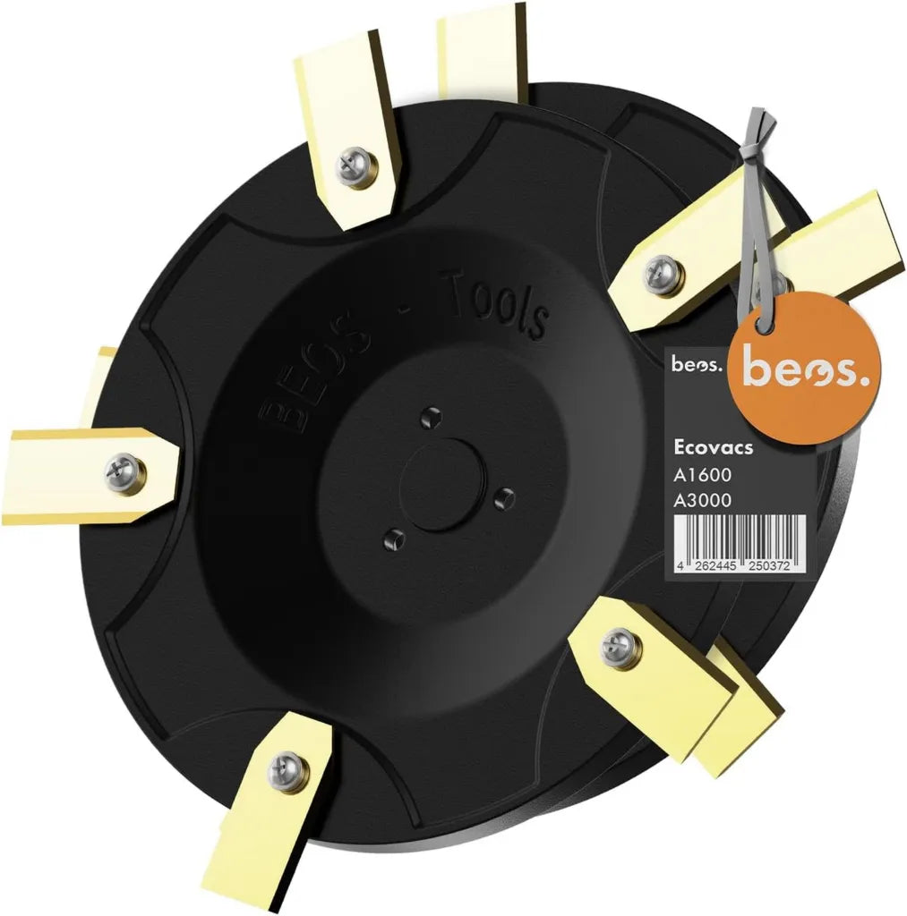 BEOS Robot Tosaerba Premium - 2 Dischi di Taglio per 6 Lame - Compatibile con Ecovacs GOAT A1600 & A3000 - Dischi Rinforzati in Fibra di Vetro - Diametro 140 mm