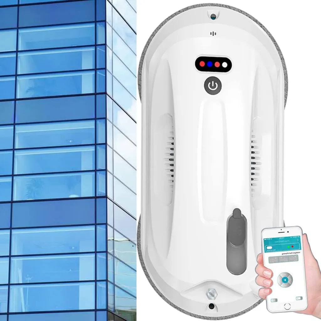 Robot Lavavetri Automatico con App e Telecomando, Ideale per Finestre Alte e Difficili da Raggiungere