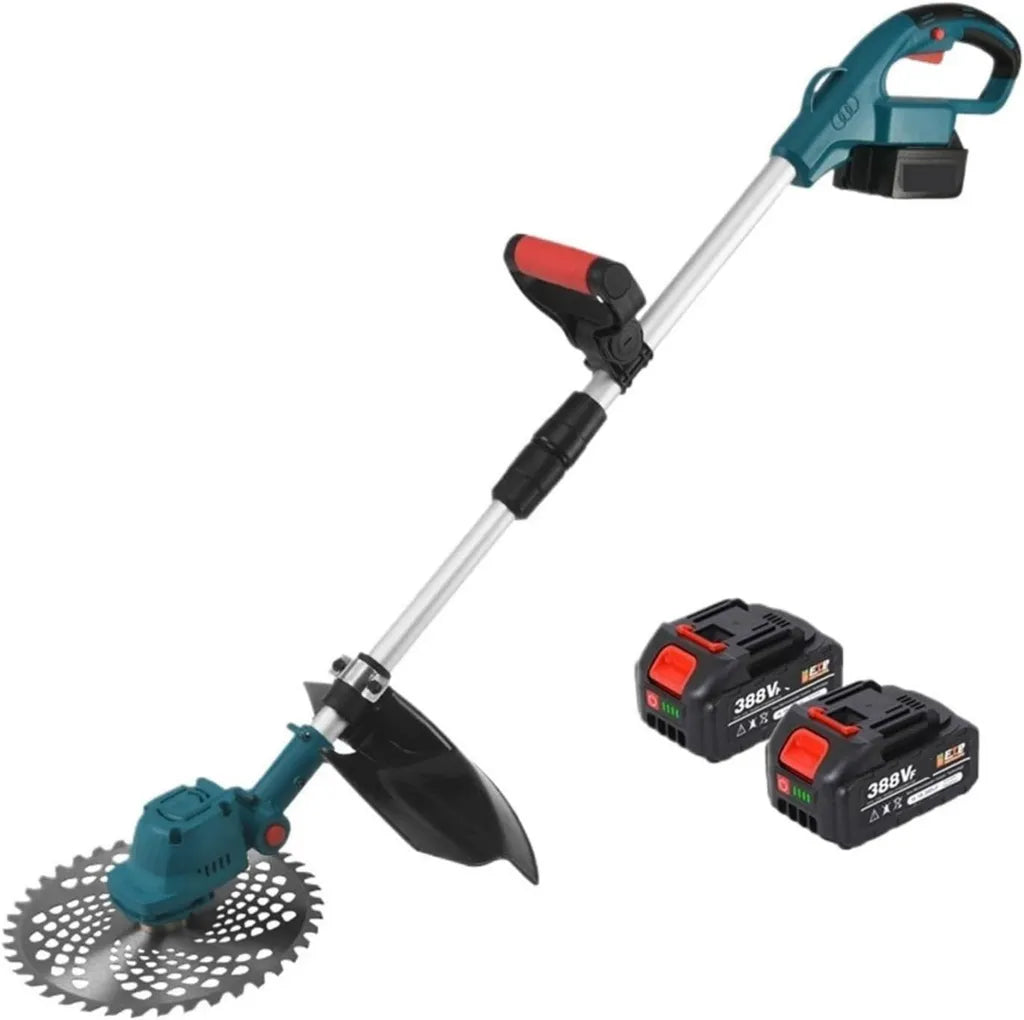 Rasaerba Elettrico Senza Spazzole 2800W, 9 Pollici, Pieghevole e Regolabile, per Batteria 18V con Taglio Preciso (Set 2 Batterie)