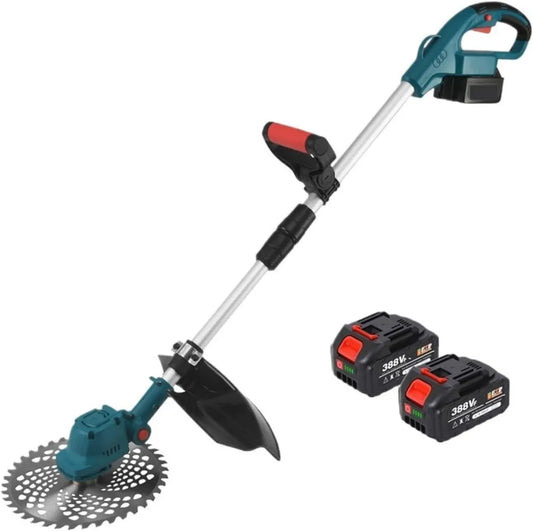 Rasaerba Elettrico Senza Spazzole 2800W, 9 Pollici, Pieghevole e Regolabile, per Batteria 18V con Taglio Preciso (Set 2 Batterie)