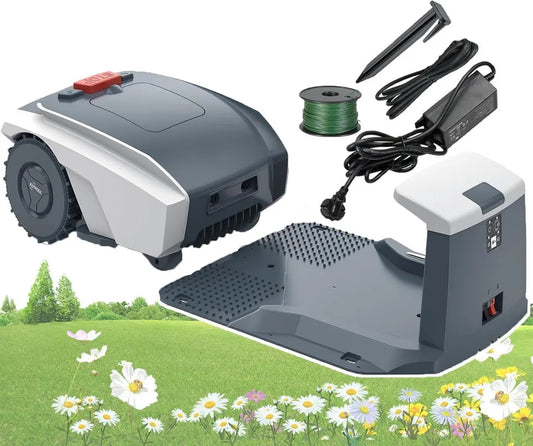 Robot Rasaerba Automatico con Sensori di Sicurezza, Controllo App e Ricarica Automatica, Altezza Regolabile 2-5 cm