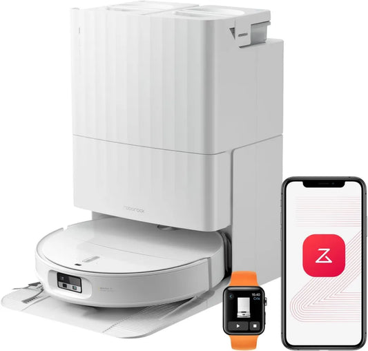 Robot Aspirapolvere Lavapavimenti Roborock Qrevo Edge 2 con LDS, Potenza 25000Pa, Autopulizia, Evita Ostacoli, Bianco
