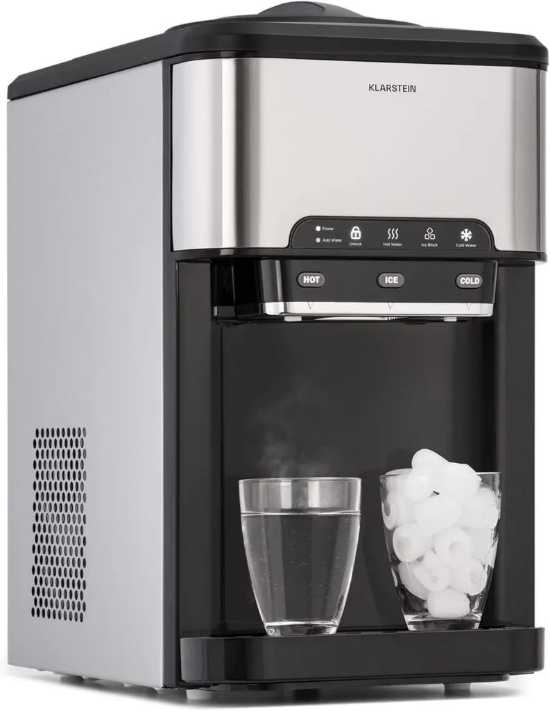 Macchina per Ghiaccio Klarstein, 3L, Professionale, 20kg, Cubetti Variabili, Autopulente