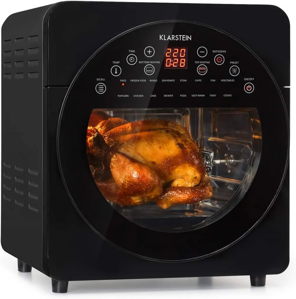KLARSTEIN AeroVital - Friggitrice ad Aria 14L, 1700W, 16 Programmi, Timer 60m/8h, Nero