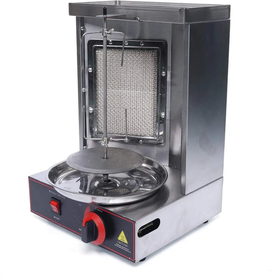 Griglia Rotante Shawarma 2000W in Acciaio Inox, Temperatura Regolabile 0-300°C, Ideale per Kebab, Gyros e Pollo