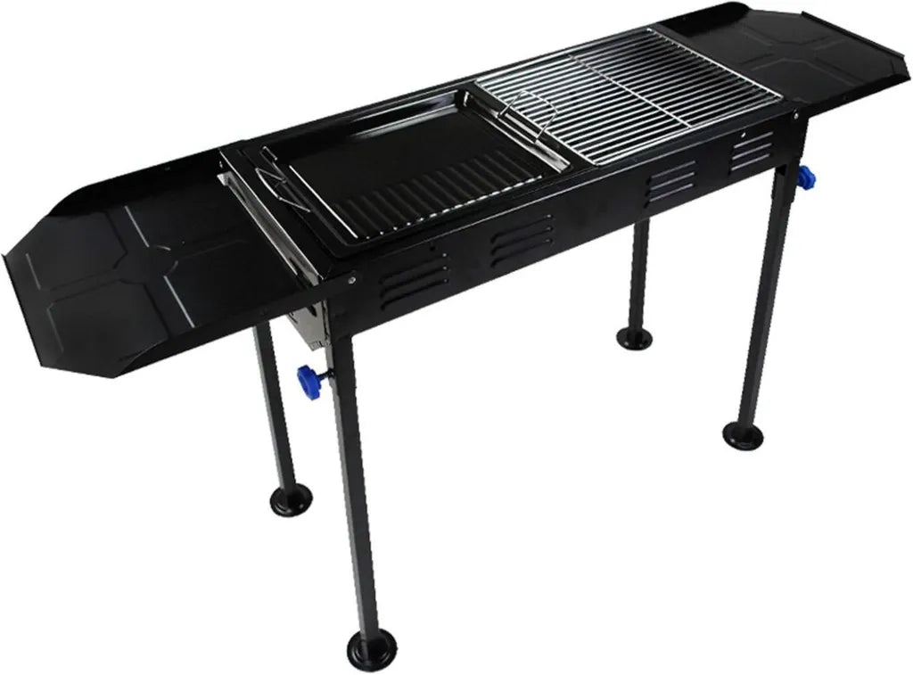Barbecue Portatile in Acciaio Inox con Griglia Antiaderente per Esterni