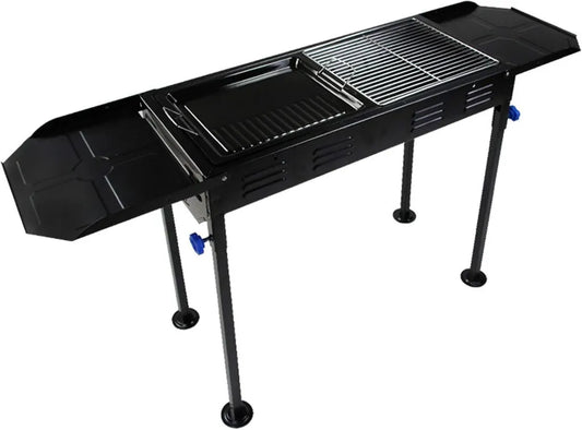 Barbecue Portatile in Acciaio Inox con Griglia Antiaderente per Esterni