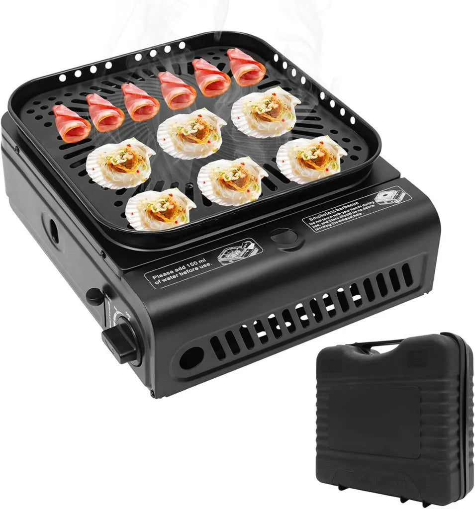 Grill a Gas Portatile per Campeggio, Uso Interno, Cucina a Butano, 6,5 x 19,5 cm