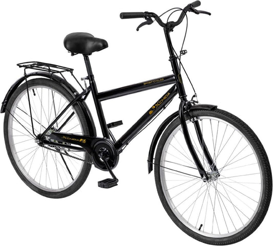 Baroni Home City Bike da Passeggio 26'', Nero, Regolabile con Freni Anteriori e Posteriori