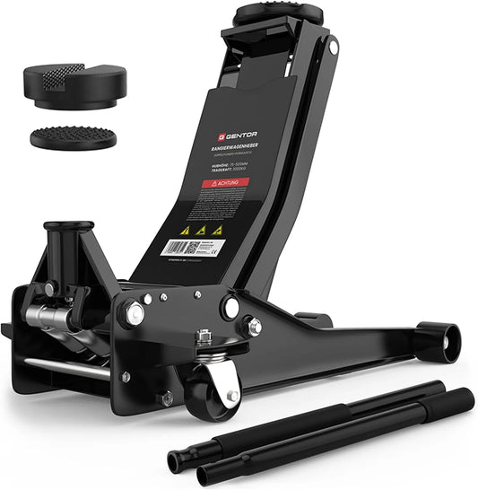 Cric idraulico, SUV, struttura mobile, girevole, uso professionale, 505 mm, per la manutenzione dell'auto, nero