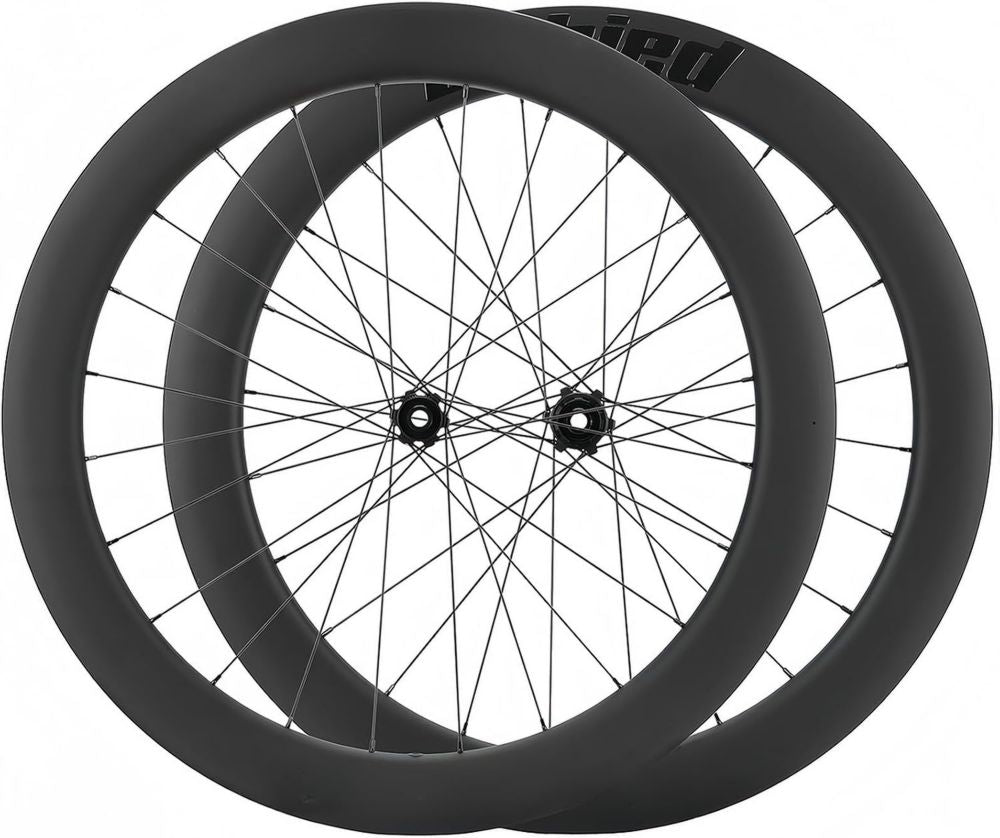 Ruote in carbonio per bici da corsa, freno a disco, mozzo assiale, 24 fori, 4 cuscinetti
