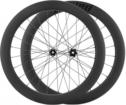 Ruote in carbonio per bici da corsa, freno a disco, mozzo assiale, 24 fori, 4 cuscinetti