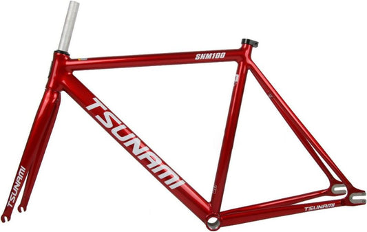 Telaio per Bici a Scatto Fisso in Alluminio 700C in Rosso e Bianco