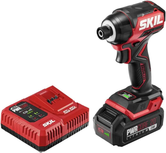 Skil PWRCORE 20 Brushless 20V 1/4 in. Hex Compact Impact – ID6739B-10, motore brushless, formato compatto, 2.0Ah