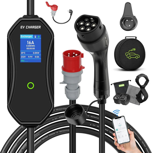 Cavo di ricarica Tipo 2 per auto elettrica e cavo EV Mode 3, 11kW, 16A, 7M