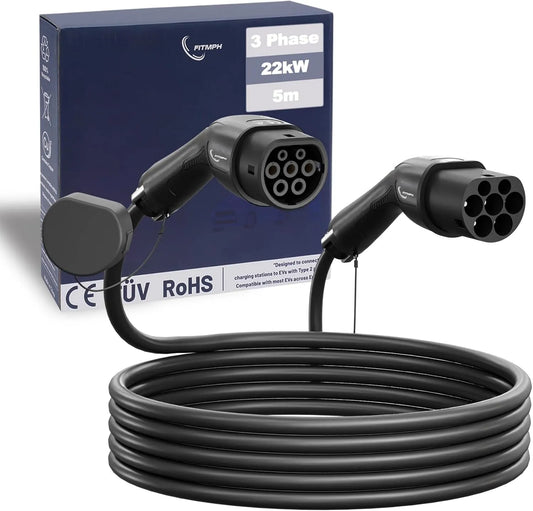 CCS2 Cavo di ricarica Tipo 2 per auto elettrica e cavo EV Mode 3, 22 kW, 2 a, 5 m, 7 m