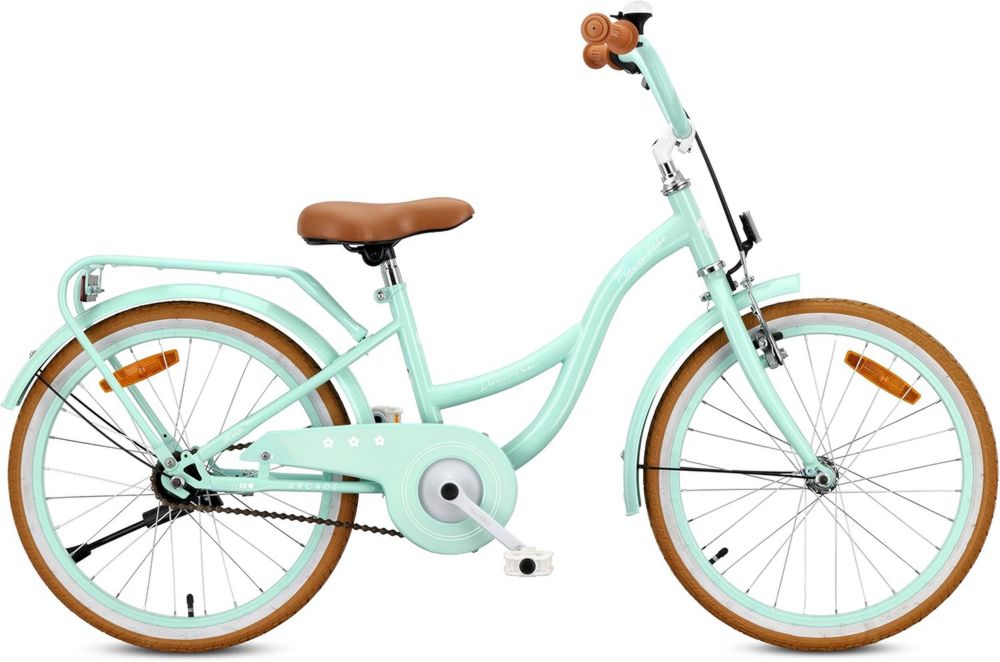 Bicicletta Retrò per Bambine con Telaio in Acciaio, Freni V-Brake e Accessori Completi