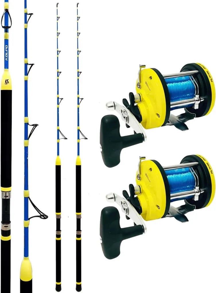 Set da Pesca a Traina Costiera con 2 Canne, 2 Mulinelli e Filo