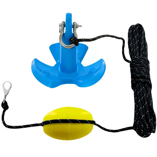 Kit di Ancoraggio XIALUO 5,4 kg per Kayak e Piccole Imbarcazioni, Blu PE con 15,2 m di Corda