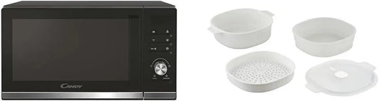Forno a Microonde Candy 23L con Grill e Vapore, Potenza Regolabile 900-1000W, Nero