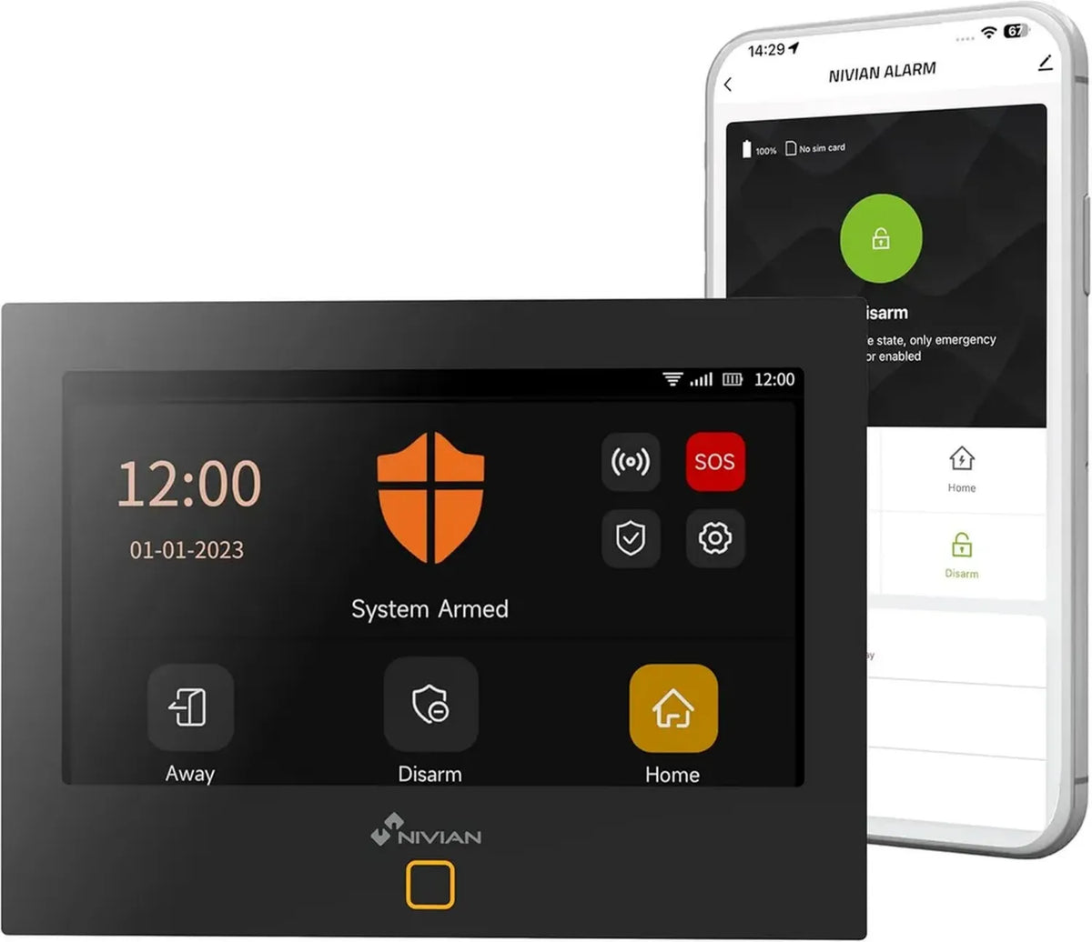 Sistema di Allarme Wireless WiFi/GSM 4G con Display Touch per Casa e Ufficio, Compatibile con App Tuya, Notifiche Immediate, Sirena Inclusa