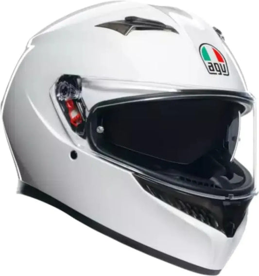 Casco Moto Integrale AGV K3 Mono White XL con Spoiler e Visiera Anti-UV