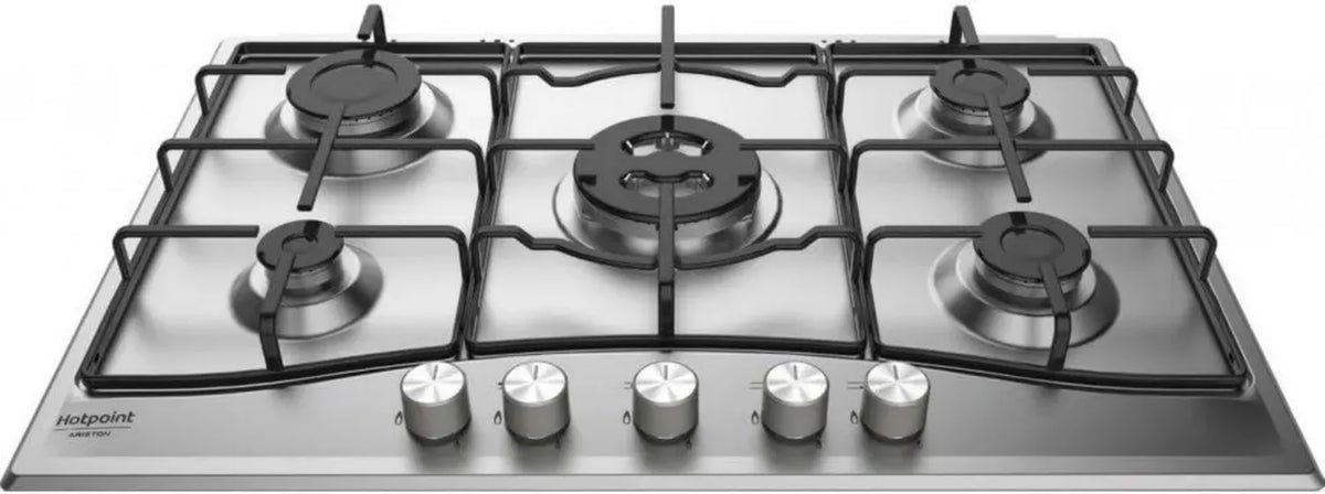 Piano cottura a gas Hotpoint PCN 752 T/IX/HA a 5 fuochi con tripla corona in acciaio inox