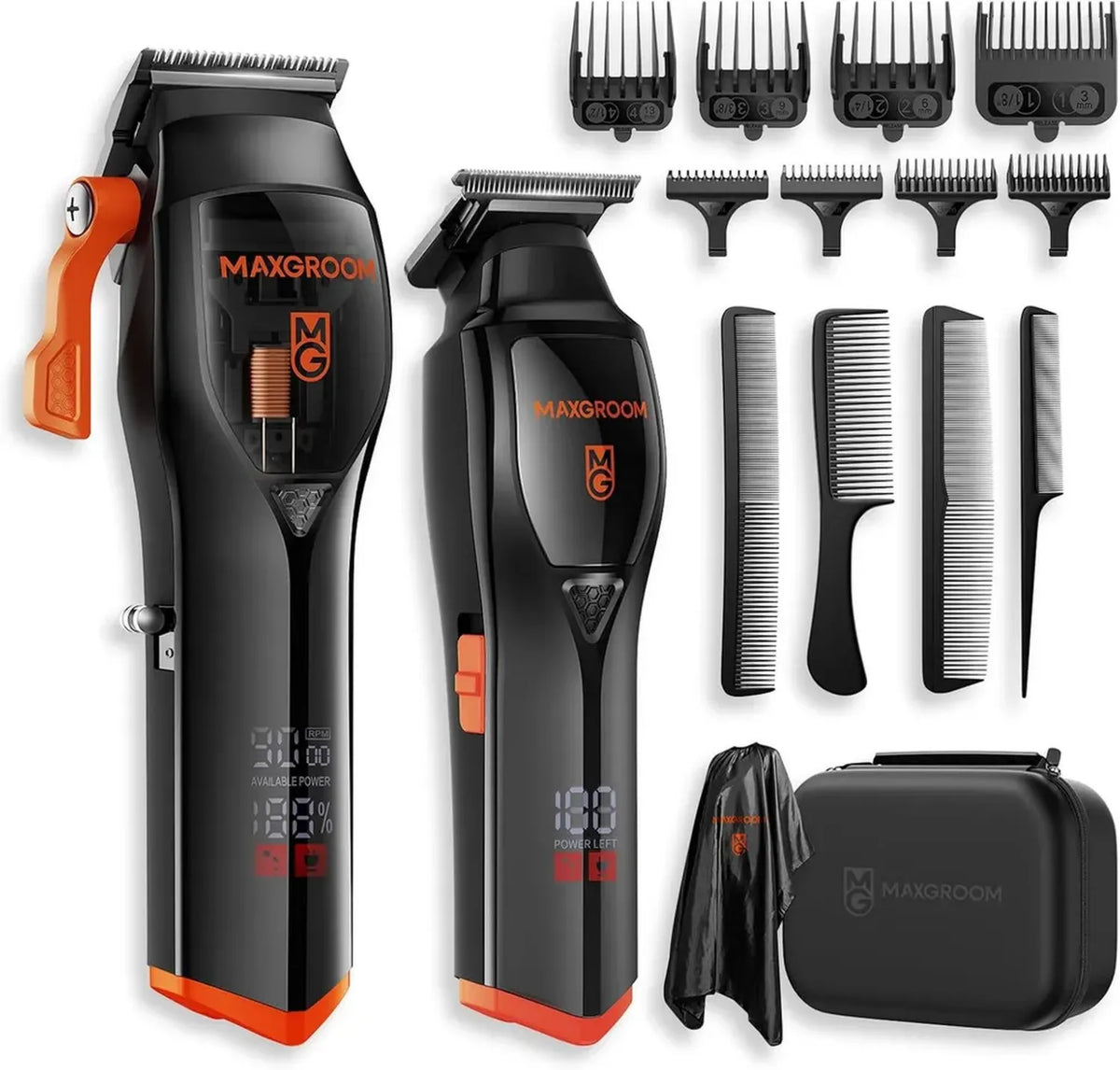 Tagliacapelli Professionale MAXGROOM, 9000 Giri/Min con Lame Ceramica e Diamantate, Rasoio Elettrico Wireless Silenzioso 63dB