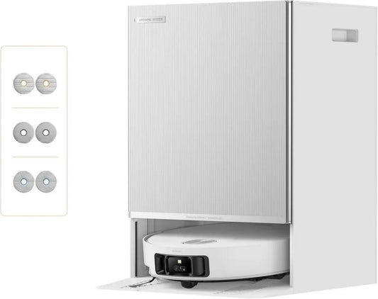 Robot Lavapavimenti e Aspirapolvere Dreame Matrix10 Ultra, Superamento Ostacoli Fino a 8 cm, Aspirazione Potente, Auto-Svuotamento e Riempimento, Pulizia Moci Avanzata, Nessun Groviglio, Rilevamento Ostacoli Intelligente, Controllo Vocale