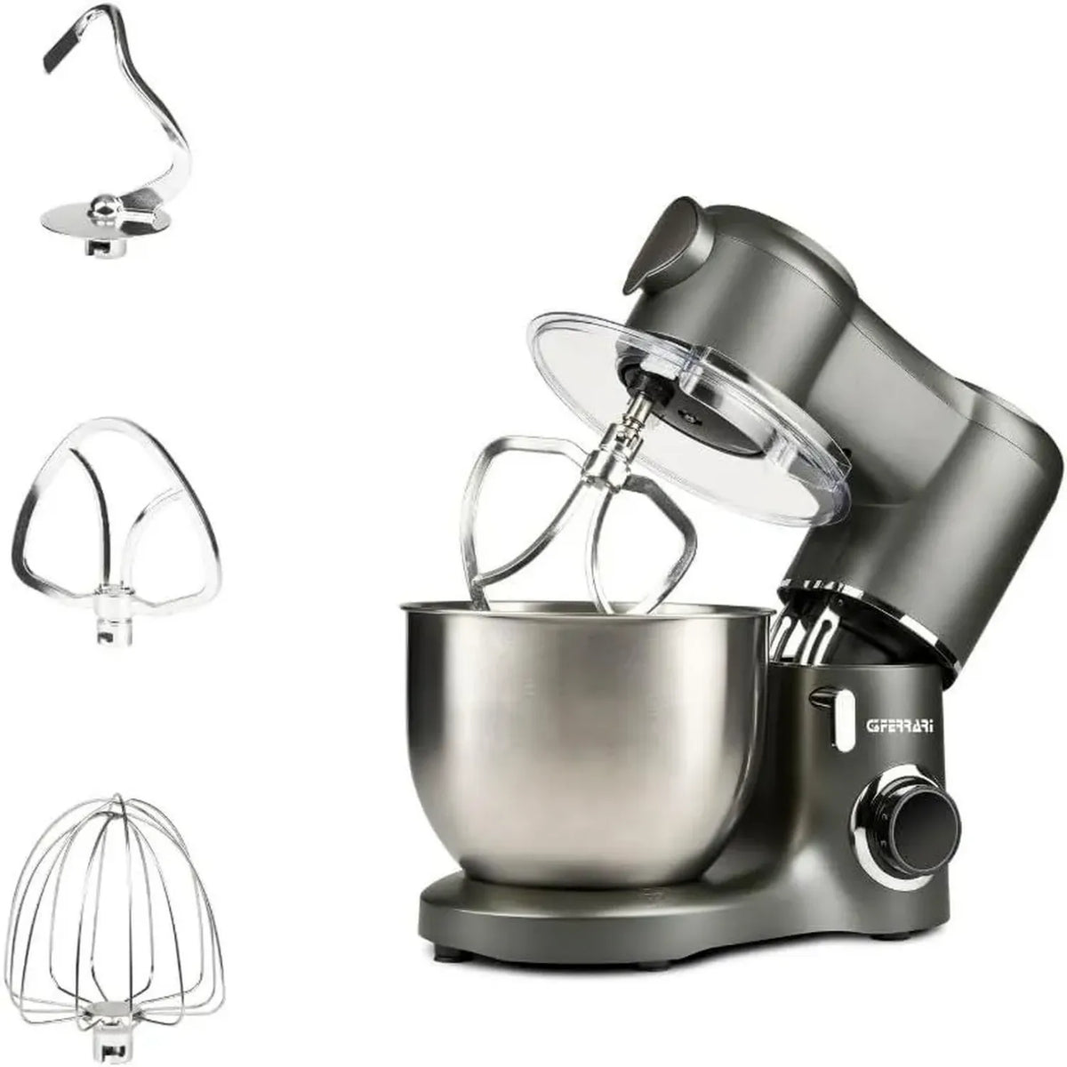 G3 Ferrari Impastatrice Planetaria 1800W, 7L, 6 Velocità, Ciotola INOX, Grigio