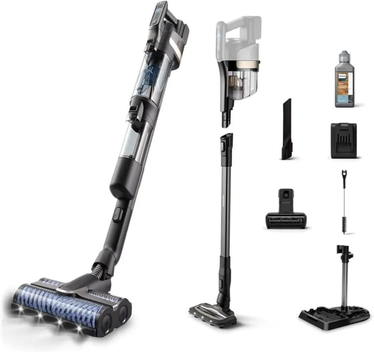 Philips AquaTrio 9000 Pulitore Senza Fili per Pavimenti e Liquidi con Spazzole Veloci