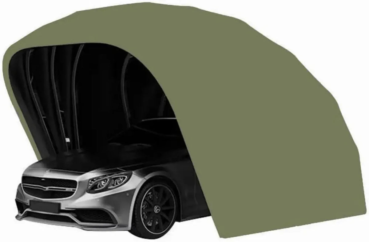 Copertura Automatica per Auto in Acciaio Inox con Tessuto Oxford 600D, Protezione Antipioggia e Antigrandine, 5.5x2.5x2.3m